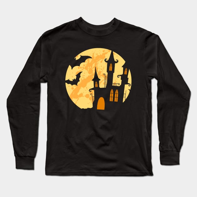 Bat House - Happy Halloween Long Sleeve T-Shirt by malaqueen